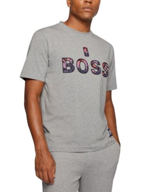 BOSS - BOSS & NBA cotton-jersey T-shirt with camouflage pattern