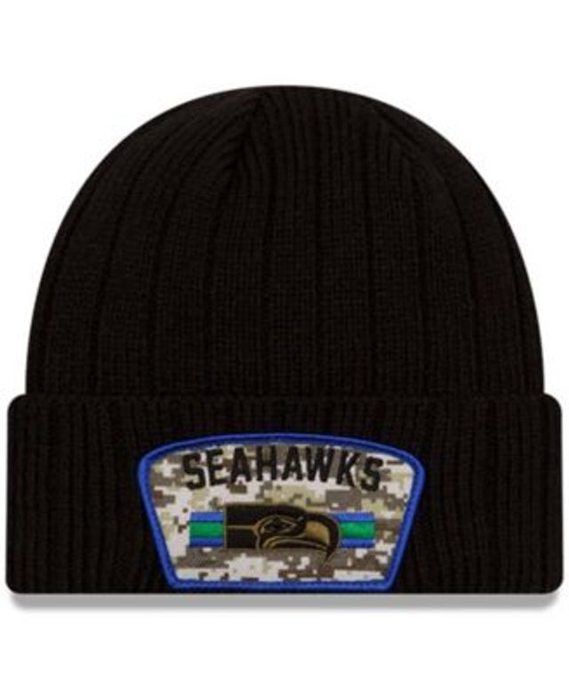 New Era Men's Black-Camouflage Seattle Seahawks 2021 Salute to Service Historic Logo 39THIRTY Flex Hat