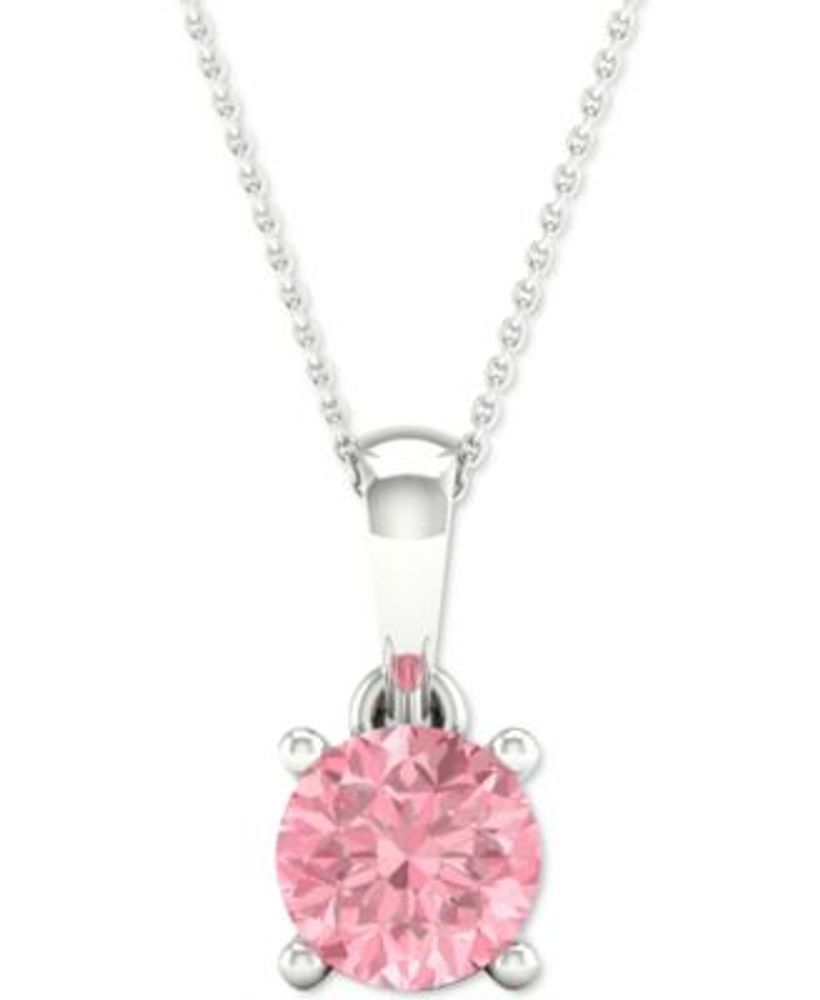 Lab-Grown Pink Diamond Solitaire Necklace