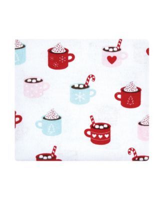 Baby Girls Cotton Flannel Receiving Blankets, Set of 7