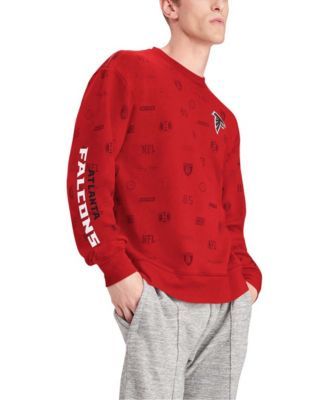 Men's Pro Standard White Atlanta Falcons Red Helmet Fleece Crewneck  Sweatshirt