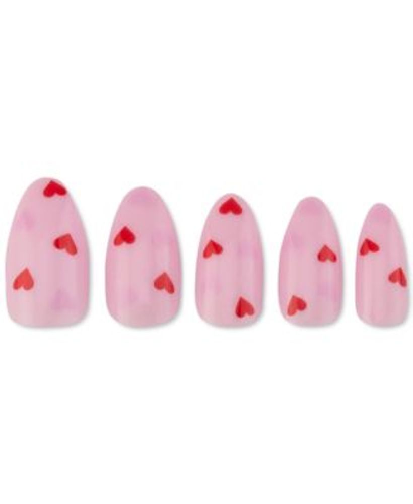 Red Hearts Press On Nails