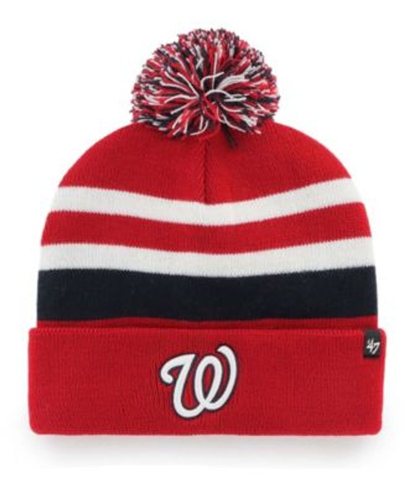 47 Brand Men's Red Washington Nationals State Line Cuffed Knit Hat with Pom