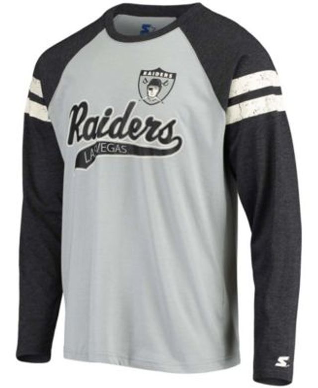 Las Vegas Raiders New Era League Raglan Long Sleeve T-Shirt - Black/Gray