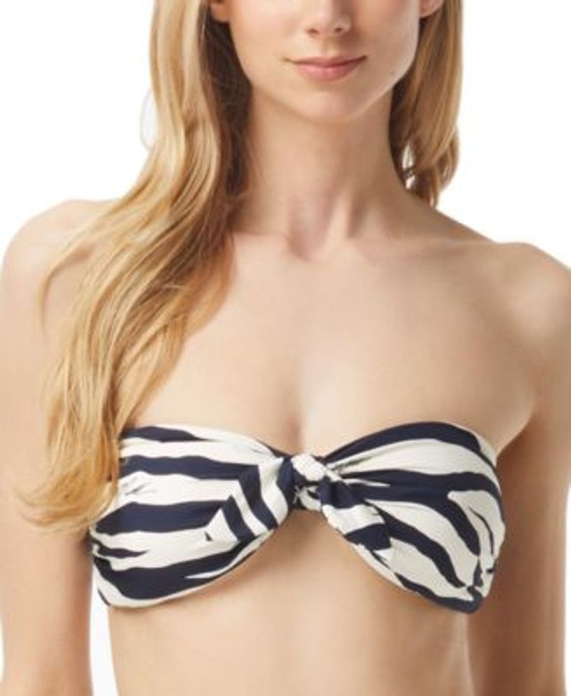 Michael Kors Reversible Tie-Front Bandeau Bikini Top | MainPlace Mall