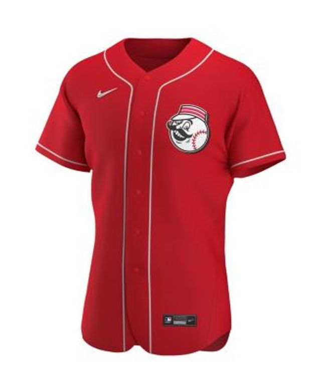 Men's Cincinnati Reds Stitches Red/Black Cooperstown Collection V-Neck Team  Color Jersey