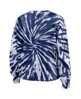 WEAR by Erin Andrews Women's Navy Dallas Cowboys Tie-Dye Long Sleeve T-shirt