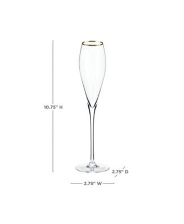 Disney JoyJolt Luxury Mickey Mouse Crystal 9 oz Stemmed Champagne Flute  Glass, Set of 2