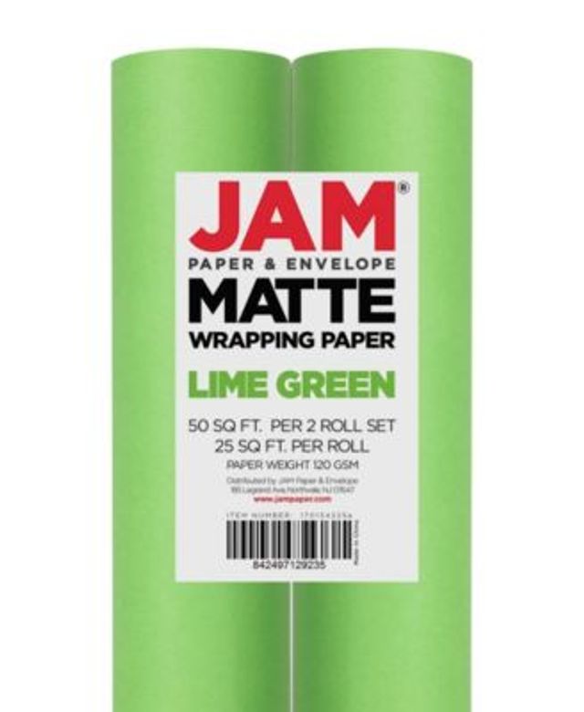 Jam Paper Gift Wrap 50 Square Feet Glossy Wrapping Paper Rolls, Pack of 2