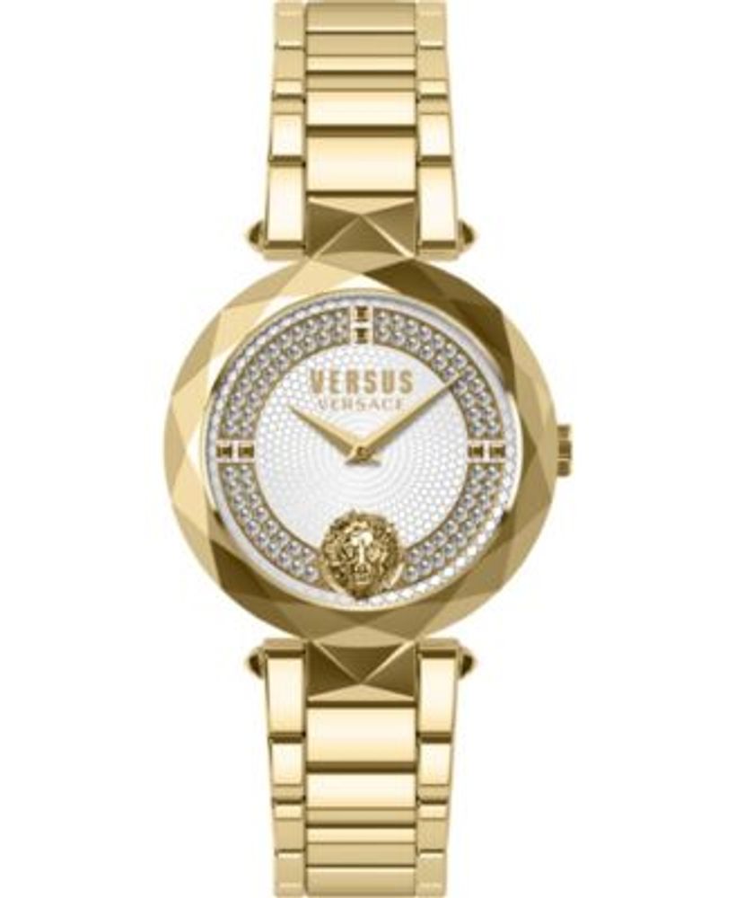 Versus Versace Womens Canton Road IP Yellow Gold 36mm Bracelet