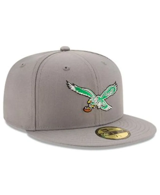 Men's New Era White Philadelphia Eagles Throwback Logo Omaha 59FIFTY Fitted  Hat