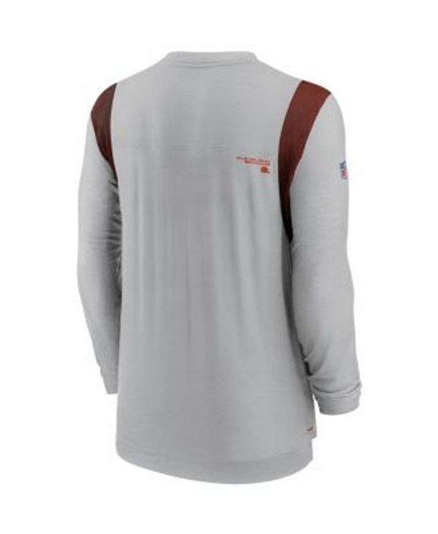 Men's Nike Gray Cleveland Browns Sideline Lockup Performance Long Sleeve T-Shirt