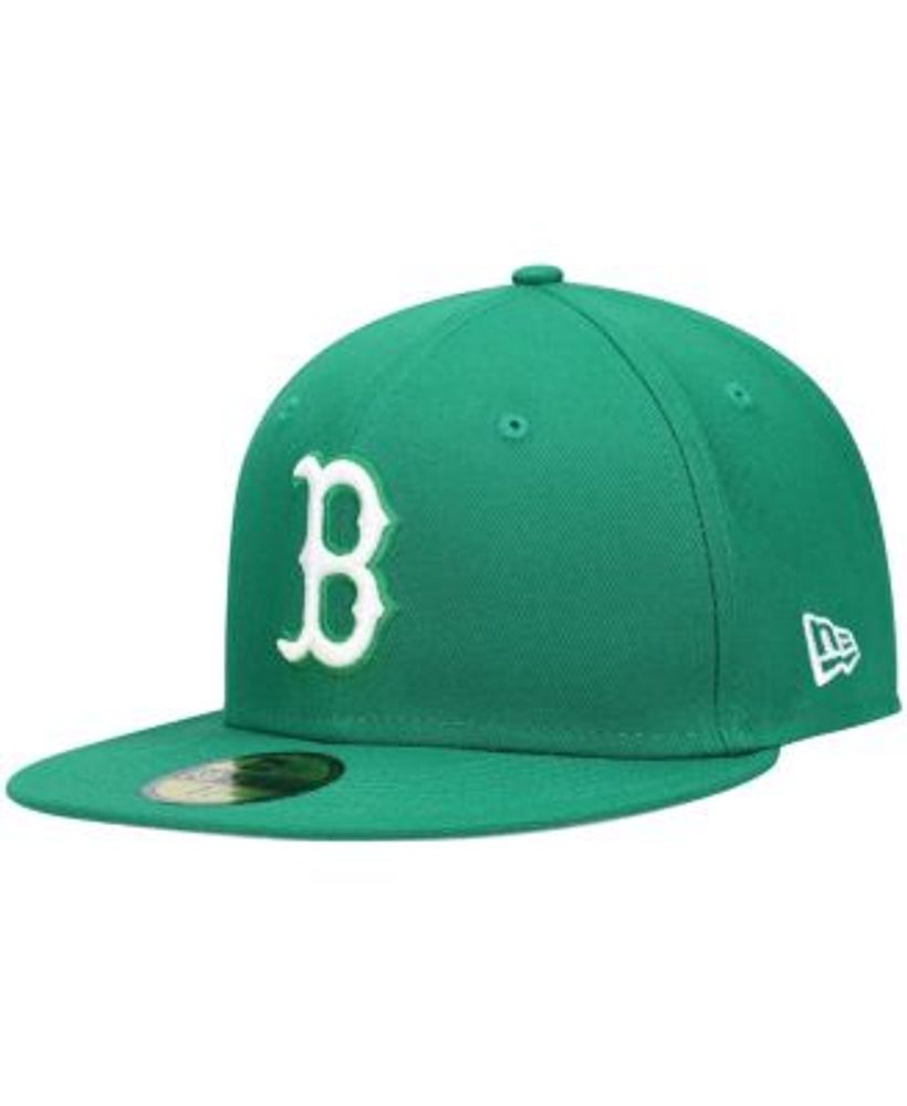 New Era Men's Green Boston Red Sox Logo White 59FIFTY Fitted Hat