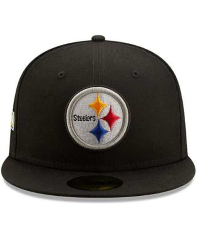 Men's New Era White Pittsburgh Steelers Super Bowl XLIII Patch Gold  Undervisor 59FIFY Fitted Hat 