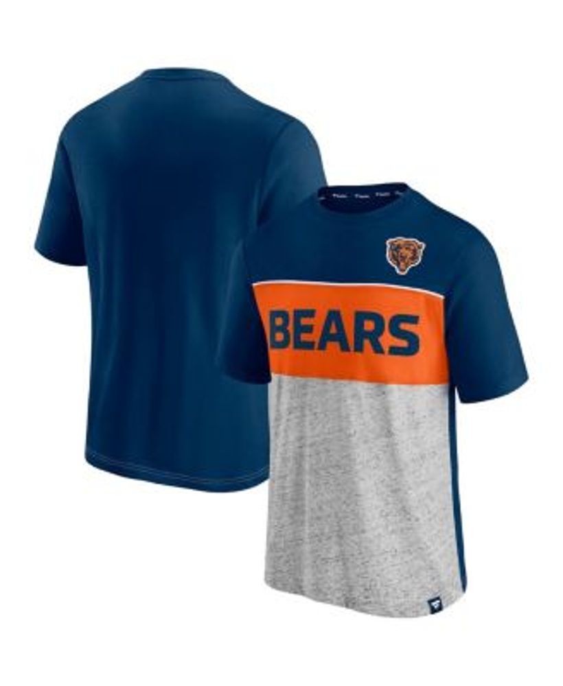 Men's Fanatics Branded Navy/Heathered Gray Chicago Bears Colorblock T-Shirt