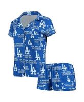 Concepts Sport Women's New York Yankees Zest Allover Print Button-Up Shirt  & Shorts Sleep Set - Macy's