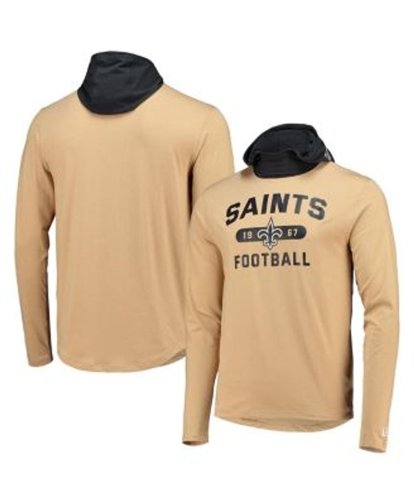 Men's New Era Gold/Black Pittsburgh Steelers Active Block Hoodie Long Sleeve T-Shirt Size: Medium