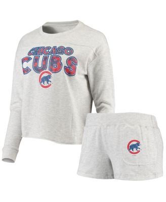 Women's Concepts Sport Heathered Gray Boston Red Sox Crossfield Long Sleeve  T-Shirt & Shorts Sleep