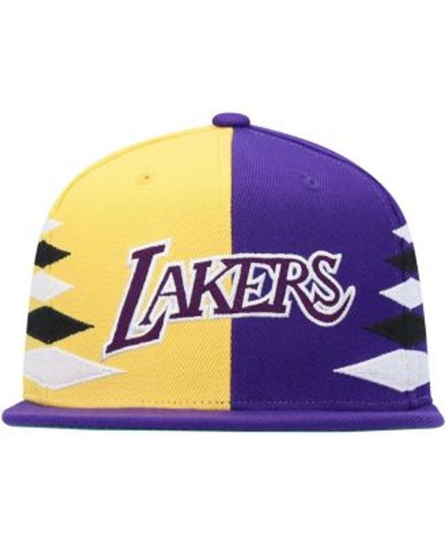 Mitchell & Ness Men's White and Purple Los Angeles Lakers 1985 NBA World  Champions Hardwood Classics Snapback Adjustable Hat