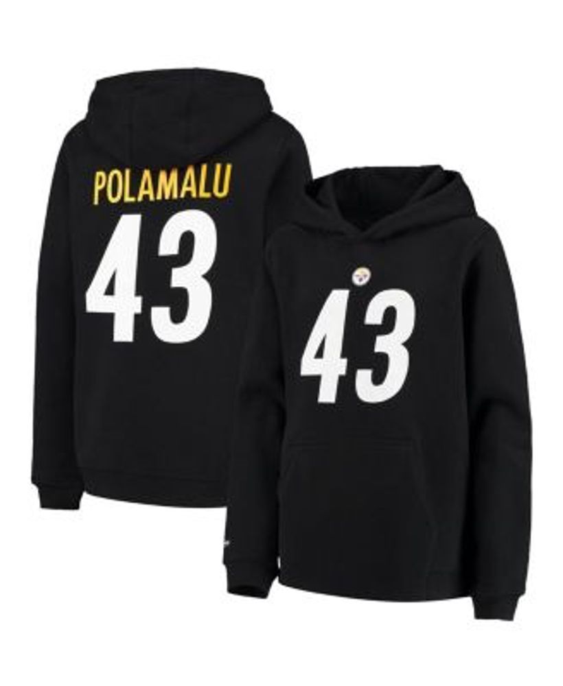 Troy Polamalu Pittsburgh Steelers Mitchell & Ness Youth Retired Player Name  & Number Pullover Hoodie - Black