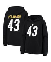 Men's Mitchell & Ness Troy Polamalu Black Pittsburgh Steelers Retired  Player Name & Number Fleece Pullover Hoodie