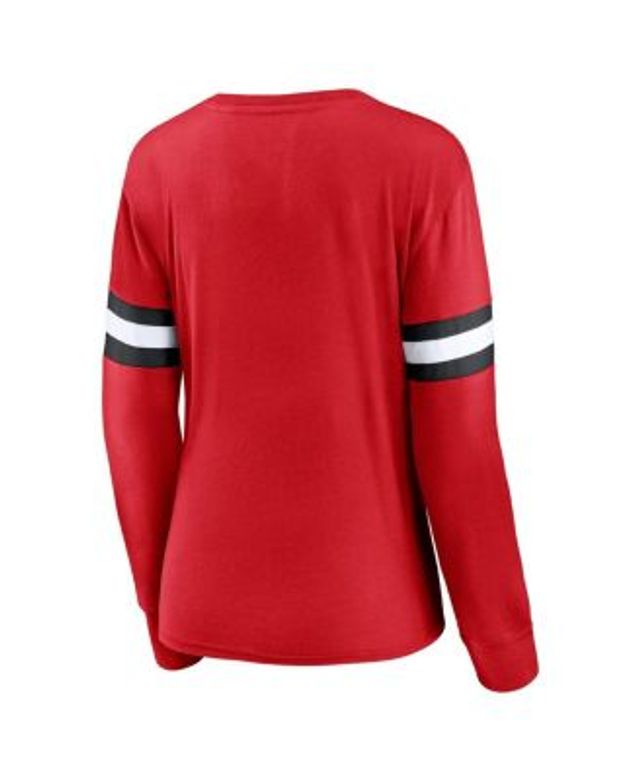 Lids Chicago Blackhawks Fanatics Branded Women's Primary Logo Long Sleeve  V-Neck T-Shirt - Red