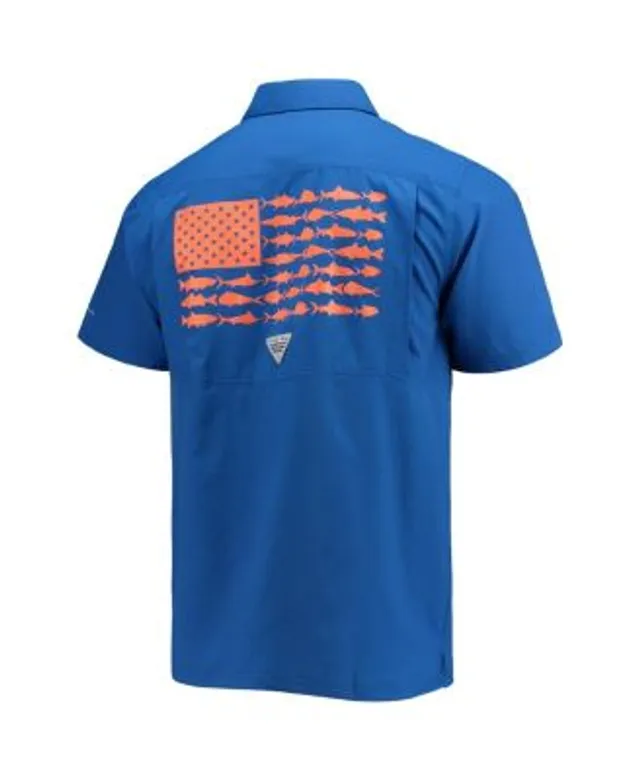 Men's Columbia PFG Royal Florida Gators Slack Tide Camp Button-Up Shirt