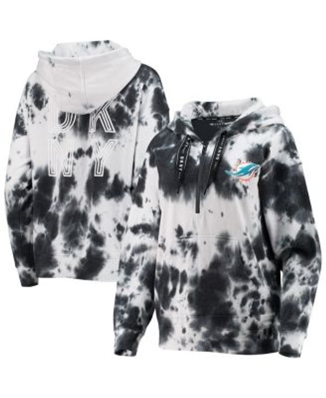 DKNY Women's White, Black Pittsburgh Steelers Dakota Oversized Tie-Dye  Half-Zip Hoodie - Macy's