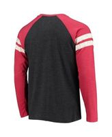 Men's Las Vegas Raiders Starter Silver/Black Throwback League Raglan Long  Sleeve Tri-Blend T-Shirt