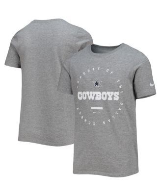 Youth Nike Heathered Gray Dallas Cowboys Facility Performance T-Shirt