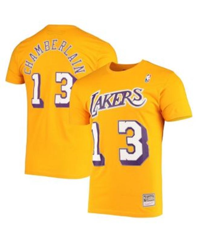 Men's Mitchell & Ness Wilt Chamberlain Silver Los Angeles Lakers 75th Anniversary 1971/72 Hardwood Classics Swingman Jersey Size: Small