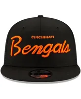 Cincinnati Bengals New Era Script Logo Golfer 9FIFTY Snapback Hat - Black