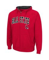 Men's Charcoal Louisville Cardinals Arch & Logo Full-Zip Hoodie