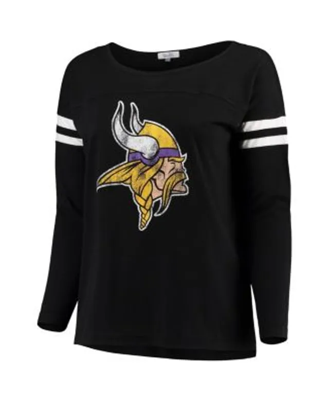 Women's Minnesota Vikings Touch by Alyssa Milano Black Plus Size Free Agent  Long Sleeve T-Shirt