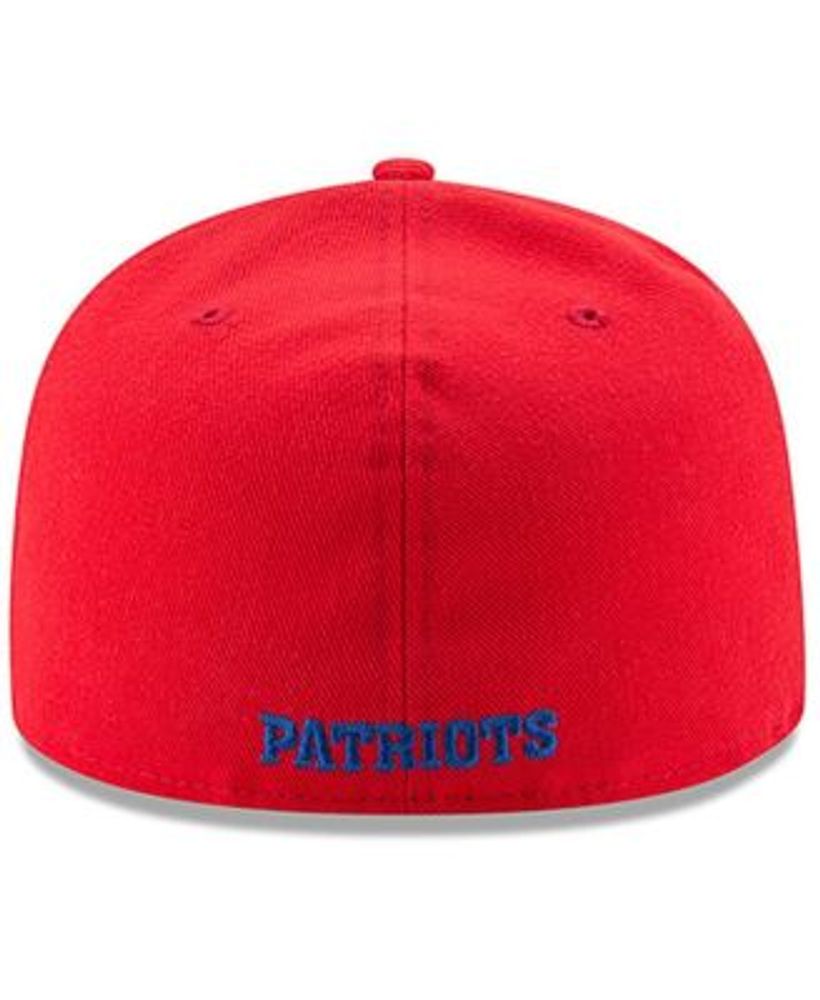 Men's Red New England Patriots Classic Logo Omaha 59Fifty Fitted Hat
