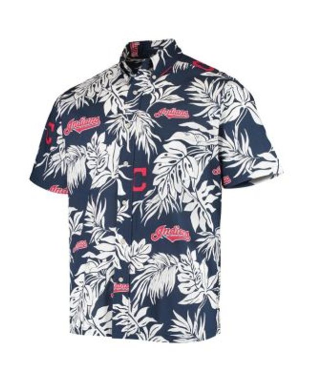 Men's Reyn Spooner Navy Cleveland Indians Aloha Button-Down Shirt Size: Small