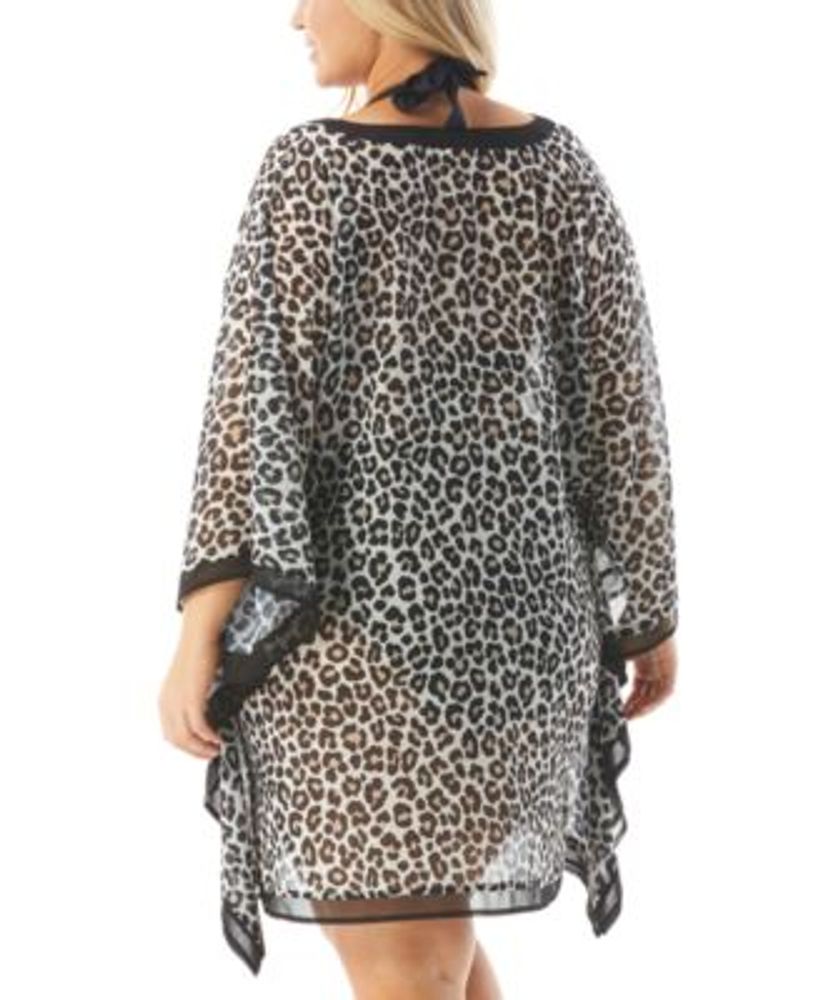 Plus Size Animal-Print Caftan Cover-Up