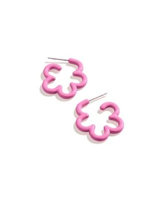 Floral Huggie Hoop Earrings