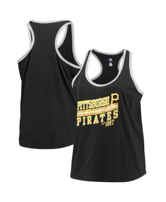 Pittsburgh Pirates Soft as a Grape Women's Plus Size Swing for the Fences  Racerback Tank Top - Black