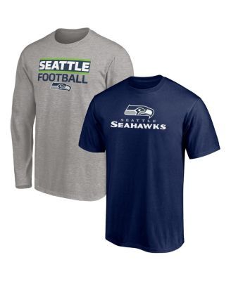 Men's Fanatics Branded College Navy/Heathered Gray Seattle Seahawks Colorblock T-Shirt