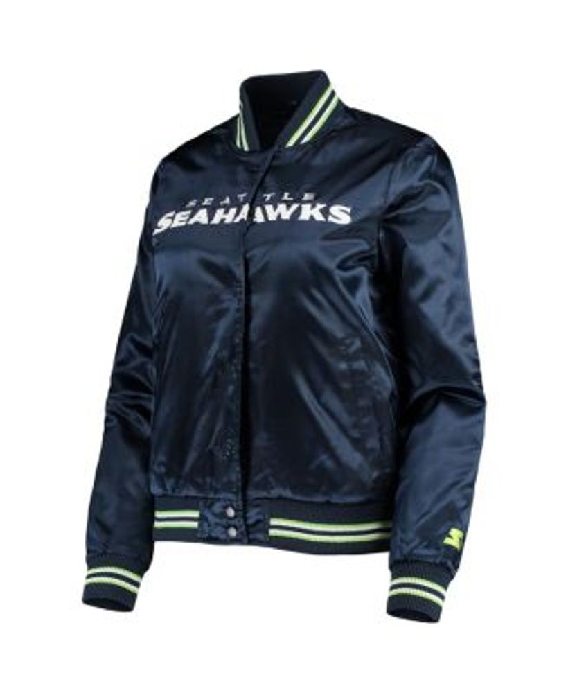 Starter Women's College Navy Seattle Seahawks Varsity Lover Satin