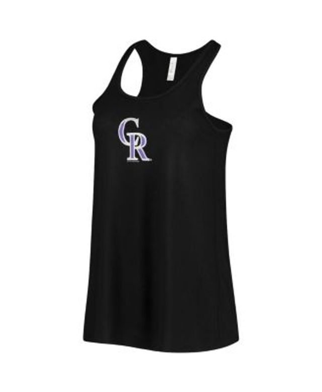 New Era White/Black Colorado Rockies Pinstripe Scoop Neck Tank Top