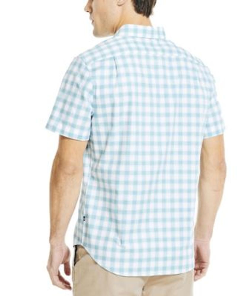 Men's Plaid Short-Sleeve Oxford Shirt