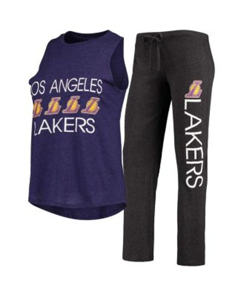 Men's Los Angeles Lakers Concepts Sport Gray/Purple Top and Pants Sleep Set