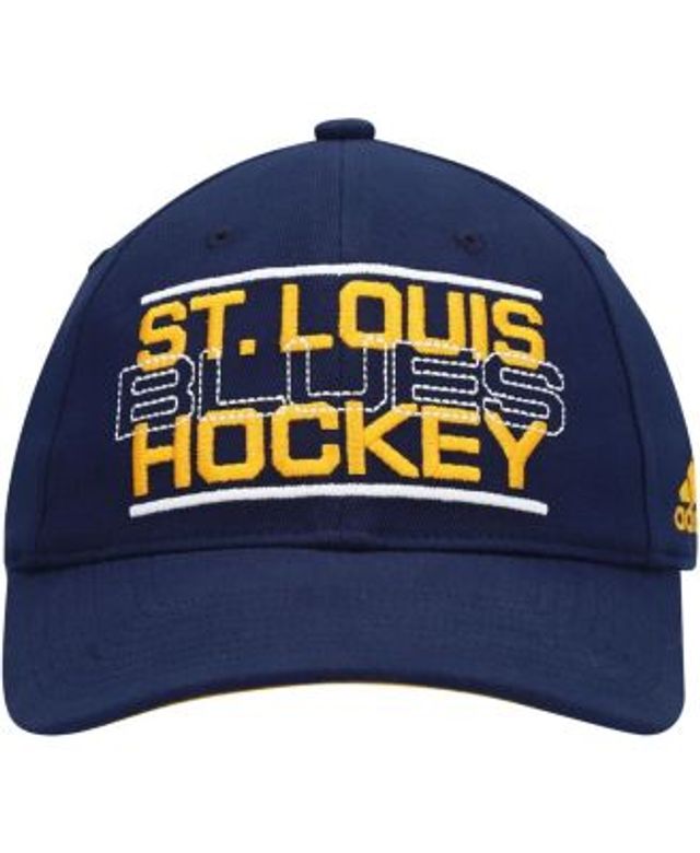 Adidas Men's Gray and Navy St. Louis Blues Three Stripe Hockey Adjustable  Hat