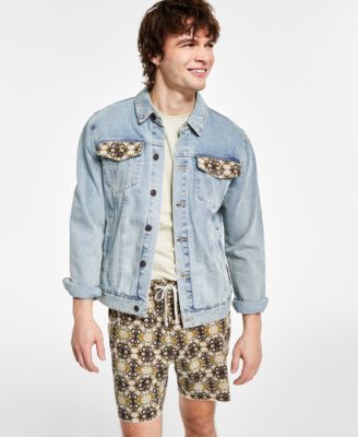 Men's Gulliver Tapes Regular-Fit Denim Jacket, Created for Macy's