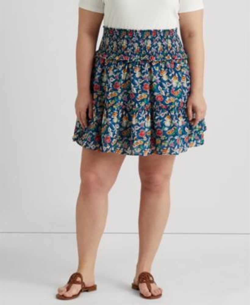 Lauren Ralph Lauren Plus-Size Floral Cotton Voile Skirt | Hawthorn Mall