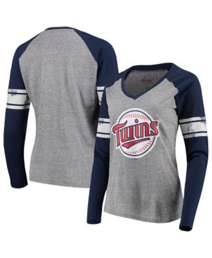 Minnesota Twins G-III 4Her by Carl Banks Women's Team Graphic V-Neck  T-Shirt - Navy