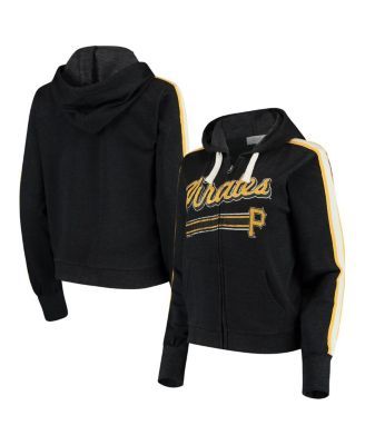 Women's by Alyssa Milano Black Pittsburgh Pirates Conference Full-Zip Hoodie