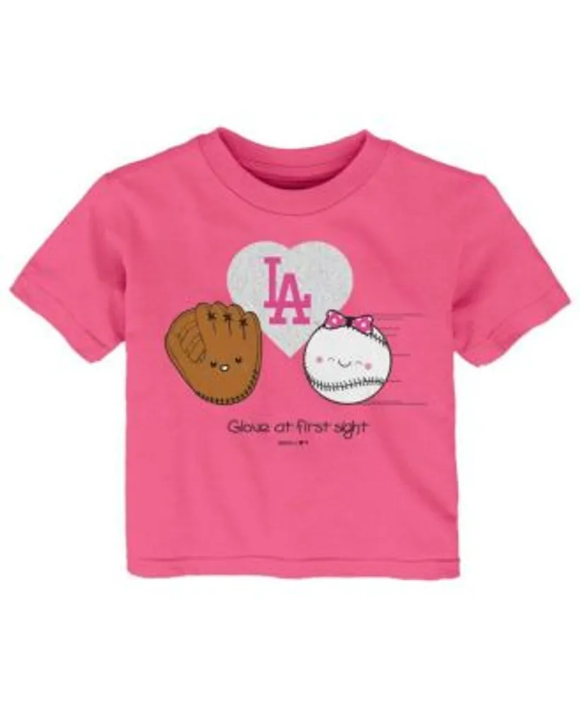 Outerstuff Girls Infant Pink Los Angeles Dodgers I Glove You T